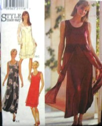 2885 STYLE SLIP DRESS LENGTHS, OVERDRESS SLEEVES OR NOT PATTERN 8-18